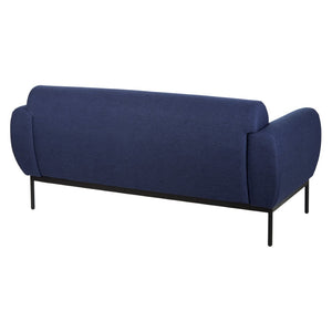 OSP Home Furnishings Delta Commercial Armchair with Sinuous Spring Seat and Black Metal Legs for Lobbies Sofa Navy DTL53-K062