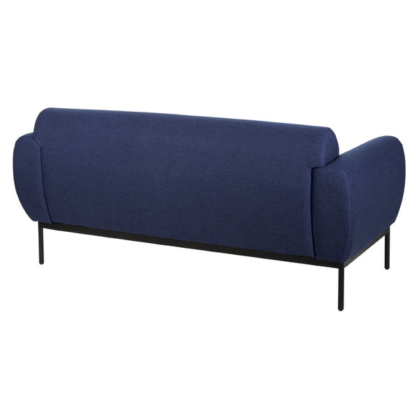 OSP Home Furnishings Delta Commercial Armchair with Sinuous Spring Seat and Black Metal Legs for Lobbies Sofa Navy DTL53-K062