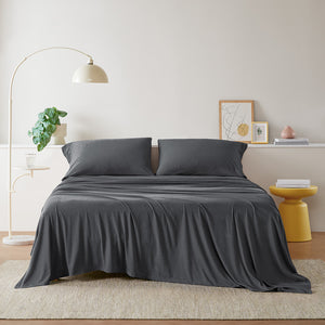 JLA Home Intelligent Design - All Season Sheet Set: Jersey Knit Cotton Blend, Breathable All-Season Comfort, Fits Mattresses to 16" ID20-692