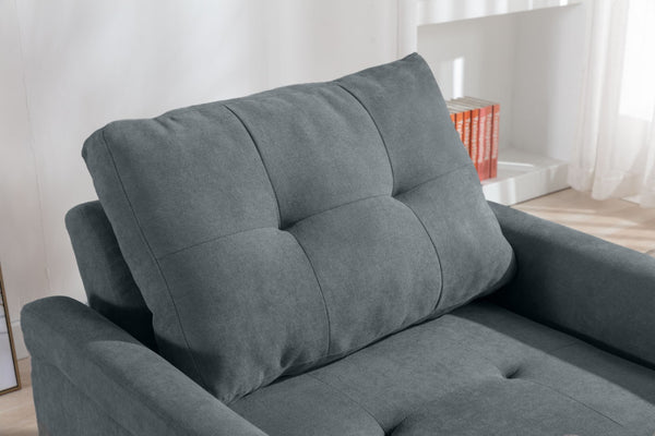 English Elm Francesca Woven Convertible Armchair Foam Pocket Coil Sleeper for Studio Spaces Dark Gray B2749S00194