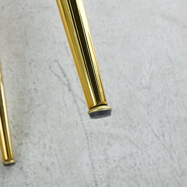 English Elm Extendable modern dining table with MDF top and sturdy metal legs, elegant gold accents, versatile use Black W234P294275