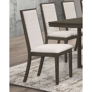 English Elm Carmel Upholstered Dining Side Chairs Set of 2 Beige Fabric with Dark Grey Frame B062P447722