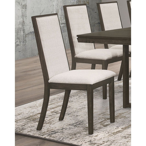 English Elm Carmel Upholstered Dining Side Chairs Set of 2 Beige Fabric with Dark Grey Frame B062P447722