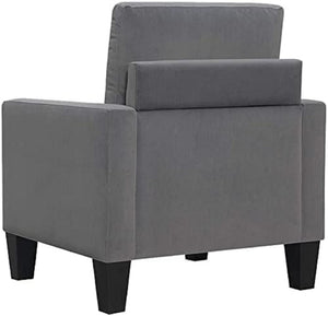 English Elm 1pc Mid-century Modern Accent Chair Microfiber Upholstery Tapered Legs Cozy Seating Gray B011P201583