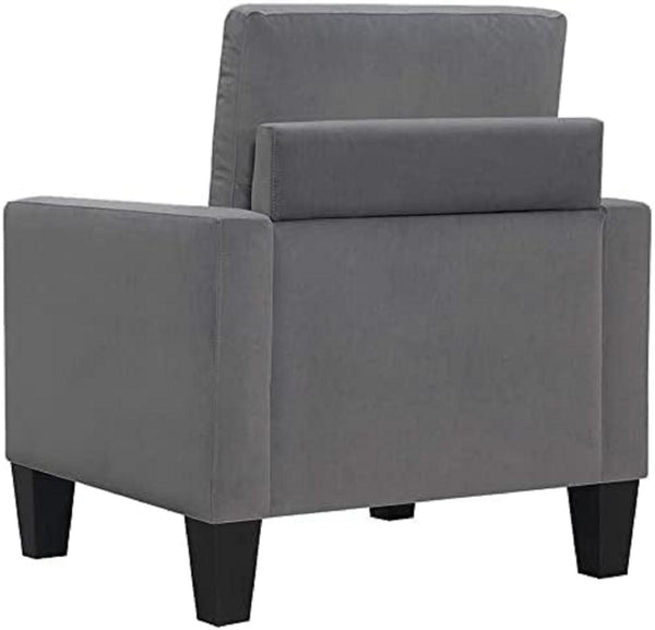 English Elm 1pc Mid-century Modern Accent Chair Microfiber Upholstery Tapered Legs Cozy Seating Gray B011P201583