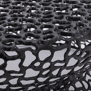 English Elm T3704-35 Round Aluminum Lattice Coffee Table with Sculptural Cutout Design for Modern Lofts Black B009P417515