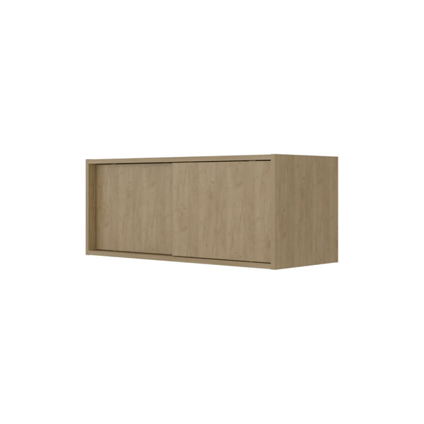 English Elm Slana Wall Mounted Cabinet with Sliding Doors Natural Oak Finish for Home Office B097P474309