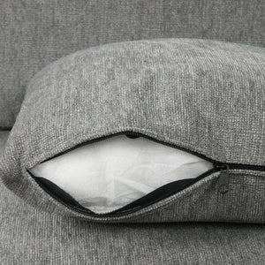 English Elm 84.7" Sectional Sofa Convertible Pull-Out Bed with Hidden Ottoman, USB Ports, Cup Holders, Chenille Comfort Gray N719S001930E