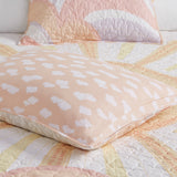 Urban Habitat Kids Dawn Casual Reversible Sunshine Printed Cotton Quilt Set with Throw Pillow UHK13-0187 Yellow/Coral