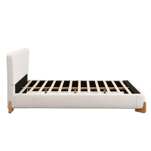 English Elm Christopher Knight Home® - Elegant Boucle Upholstered Queen Bed – Luxurious White Centerpiece For A Stylish Bedroom Retreat N769P227994Q