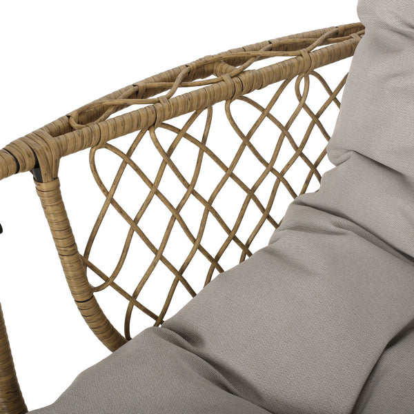 English Elm Christopher Knight Home® - Malia Wicker Hanging Chair With Plush Cushion - Stylish Indoor/Outdoor Seating For Relaxation & Comfort 67677.00LBGE