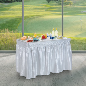 OSP Home Furnishings Folding Portable Ice Cooler Table with Powder Coated Steel Legs for Outdoor Events QT7894