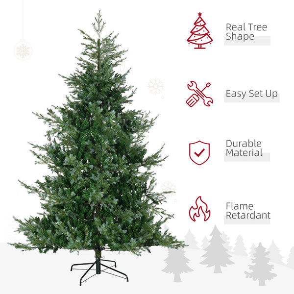 English Elm Homcom 7.5Ft Realistic Artificial Christmas Tree With 1288 Branches, Auto-Open, Easy Setup & Safe Design W2225P229601