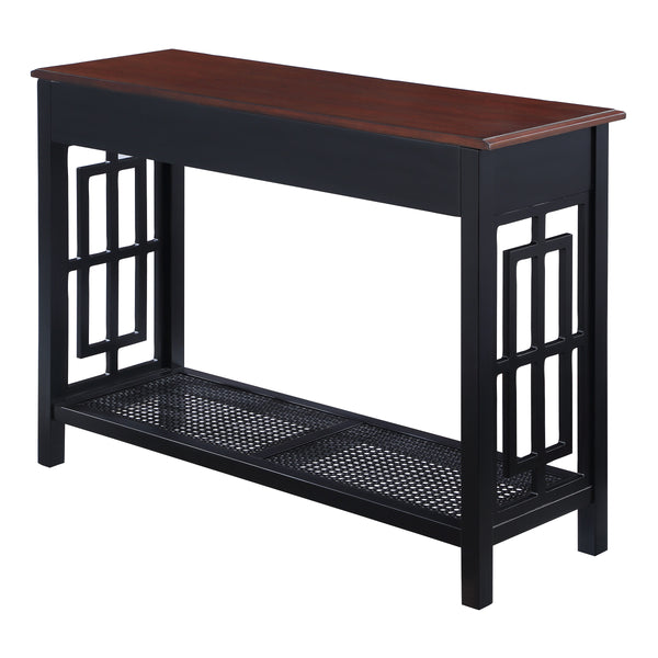 OSP Home Furnishings Oxford Foyer Table Black Frame / Cherry Top