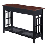 OSP Home Furnishings Oxford Foyer Table Black Frame / Cherry Top