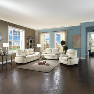 English Elm Marta PU Accent Chair with Pocket Coil Seating, Cozy Faux Leather, Removable Back for Easy Move Off White 15.9 L x 38.2 W x 32.9 H B078108379