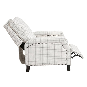 English Elm Push Push-back Recliner Chair Off-White Self-Reclining 300lb Capacity Nailhead Trim Cozy Seat B011P359598