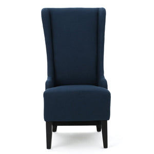 English Elm Christopher Knight Home® - DINING Chair with High Winged Back Upholstery, Plush Comfort, Tapered Birch Wood Legs, Modern Elegance Navy Blue 59260.00DBL