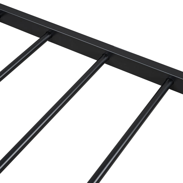 English Elm Full Metal Platform Bed with House-Style Headboard, Two Smooth Storage Drawers, Sturdy 350lb Capacity Black MF320571AAB