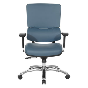 OSP Home Furnishings Dillon Ergonomic Managers Chair with Antimicrobial Upholstery and Lumbar Support Blue 99662CDB-R105