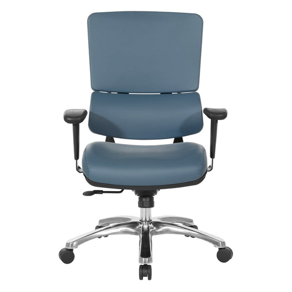 OSP Home Furnishings Dillon Ergonomic Managers Chair with Antimicrobial Upholstery and Lumbar Support Blue 99662CDB-R105