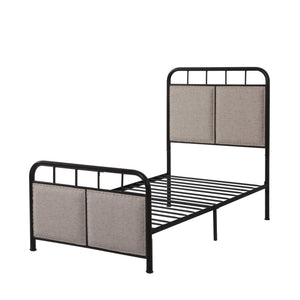 English Elm Twin Sturdy Metal Bed Frame for Twin Mattress — Quiet, Tool-Included Assembly, No Box Spring Needed, 300LB Capacity Black 44.49 L x 42.72 W x 5.31 H W2297P347758
