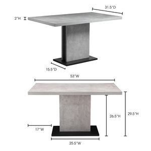 English Elm Hanlon Concrete Finish Rectangular Dining Table Seats Four Urban Loft Modern B2769S00001