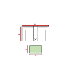 English Elm Fully Assembled 2-Piece Outdoor Rattan Loveseat Set With Cushions & Glass-Topped Coffee Table B120S00209
