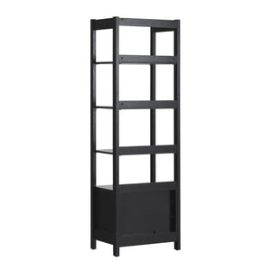 English Elm Walker Edison - Transitional Wide Reeded Bookshelf with Drawers on Bottom for Home Office, Spacious Shelving & Storage Black 75.38 L x 20.38 W x 6 H B185P200193