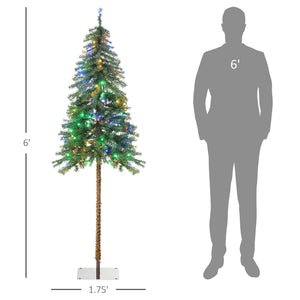 English Elm Homcom 6Ft Tall Prelit Pencil Christmas Tree With 175 Led Lights, Realistic Branches & Easy Setup W2225P249673