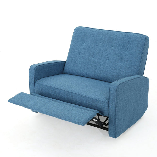 English Elm Christopher Knight Home® - 47" Wide Manual Standard Recliner with Plush Fabric Upholstery, Spacious 47" Seat, Durable Frame, Comfort Blue 61259.00MBLU