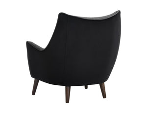 Sunpan Sorrel Lounge Chair - Mid-Century Elegance with Moisture-Repellent Fabric and Durable Wood Legs Polo Club Kohl Grey / Abbington Black
