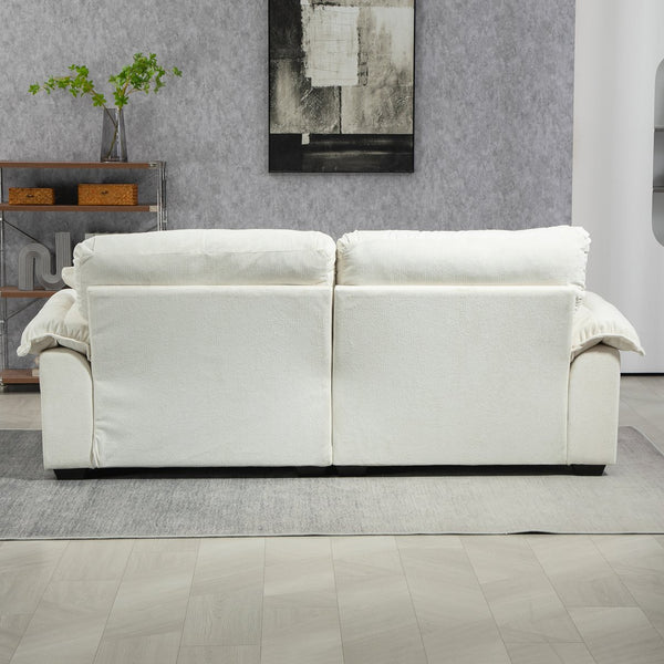 English Elm 84" Chenille Sofa Loveseat with Memory Foam & Pocket Springs, Plush Dual-Layer Comfort, Sturdy Frame Beige W676S00011