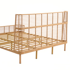 English Elm Christopher Knight Home® - King Gorgeous Sleek Grid PE Wicker Bed with High Wing Back, Metal Frame Support, Breathable Rattan Elegance N758P294450N