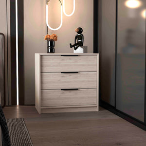 English Elm Dresser 3-Drawer Compact Storage Solution In Light Gray - Stylish, Versatile & Modern Design B097132976