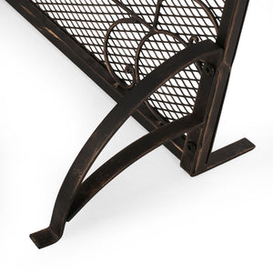 English Elm Christopher Knight Home® - FIREPLACE Black+Gold Iron Screen 40x34.25 Decorative Mesh Guard — Stylish Heat Shield & Spark Barrier 67717.00BBGLD