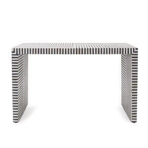 Howard Elliott Optimist Console Table - Handcrafted Bone Inlay Masterpiece With Intricate Multi-patterned Design Gray Bone Inlay , Resin , Birch , Mdf 45027-howard-elliott