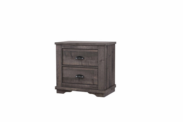 English Elm 1pc Modern Faux Marble Top Nightstand with Two Drawers, Sleek Contrast Finish, Compact Bedroom Storage Gray 28.54 L x 18.7 W x 28.07 H B2741P335229
