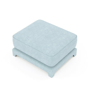 English Elm 30 Tufted Chenille Ottoman Compact Footrest Extra Seating Living Room Accent Blue W714P297570