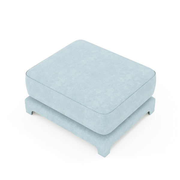 English Elm 30 Tufted Chenille Ottoman Compact Footrest Extra Seating Living Room Accent Blue W714P297570