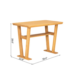 English Elm Farmhouse Solid Wood Expandable Dining Table in White & Natural — Space-Saving, Durable, Stylish Design N842P294504A