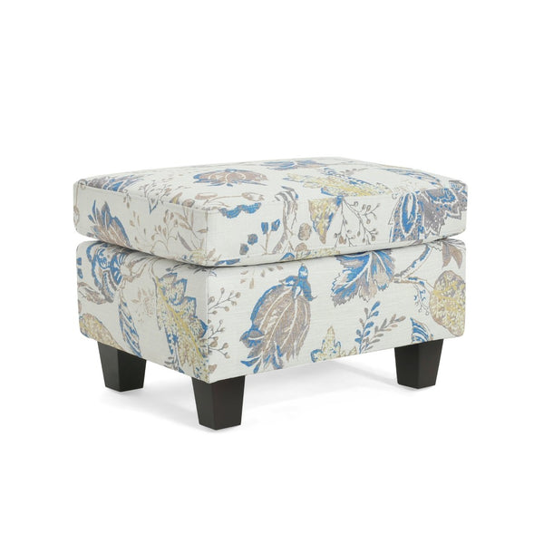 English Elm Upholstered Compact Ottoman with Birch Legs Padded Footrest for Living Room Decor N757P377351F