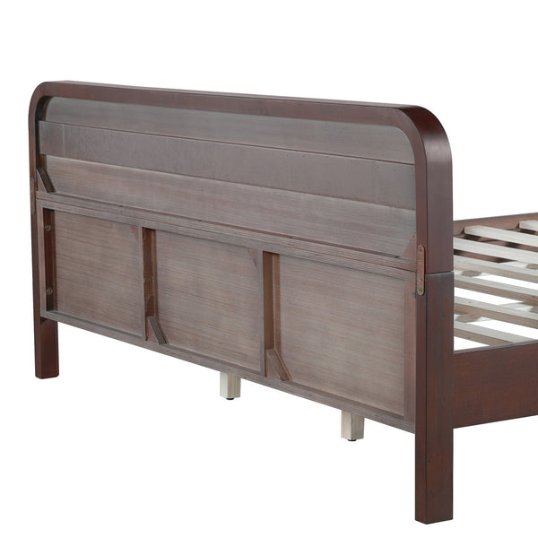 English Elm Christopher Knight Home® - Pine Queen Size Bed In Dark Walnut, Solid Pine Frame With No Box Spring, Classic Comfort & Style N770P291028W_N770P291029W