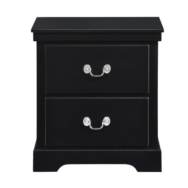 English Elm 1pc Classic Seabright Nightstand with Two Drawers, Satin Nickel Pulls, Versatile Painted Finish Black 24.25 L x 18.25 W x 28.5 H B011P233732