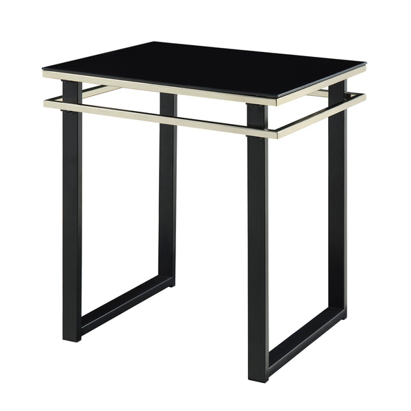 English Elm Black Zamir 3-Piece Coffee & End Table Set with Black Tempered Glass, Gold Trim & Metal Frame Modern Living Room B011P297577