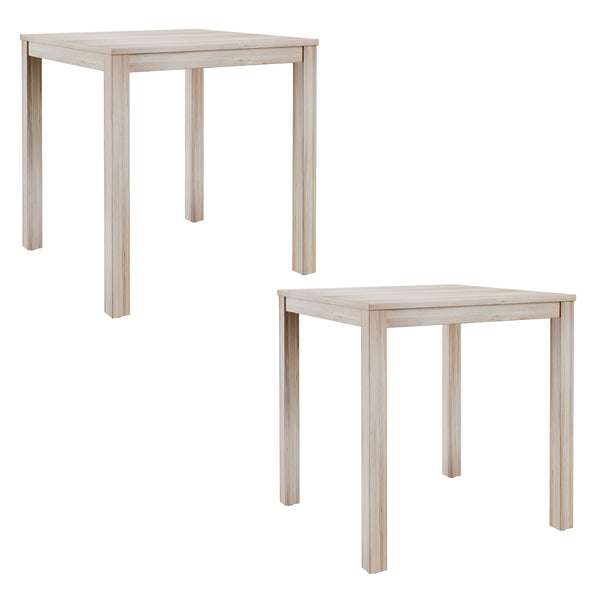 English Elm Wallace & Bay - Beige Modern Wood End Tables Set of 2 — Compact 22" Square Design, Neutral Finish for Small Spaces B2709P406268