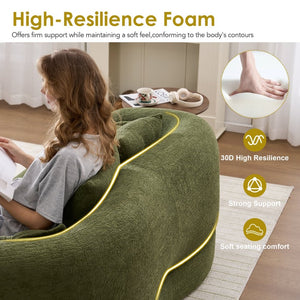 English Elm (old Sku W2231p392100) Chenille Sleeper Sofa Foldable Convertible Loveseat with Four Pillows Green W2231P466737