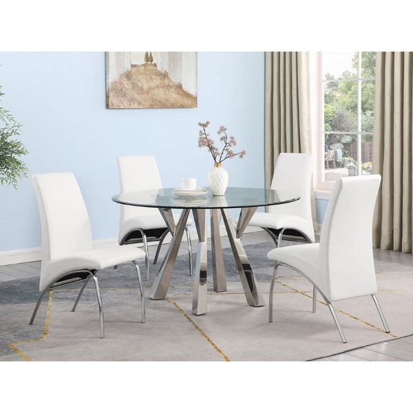 English Elm Darby Pu Leather Dining Side Chairs Set of 2 with Chrome Frame Modern Kitchen B062P440332