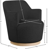 Clarita Black Boucle Fabric Swivel Accent Chair 450Black Meridian Furniture