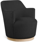 Clarita Black Boucle Fabric Swivel Accent Chair 450Black Meridian Furniture